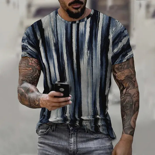 3D Printed Men's Summer Short Sleeve Casual T-Shirt