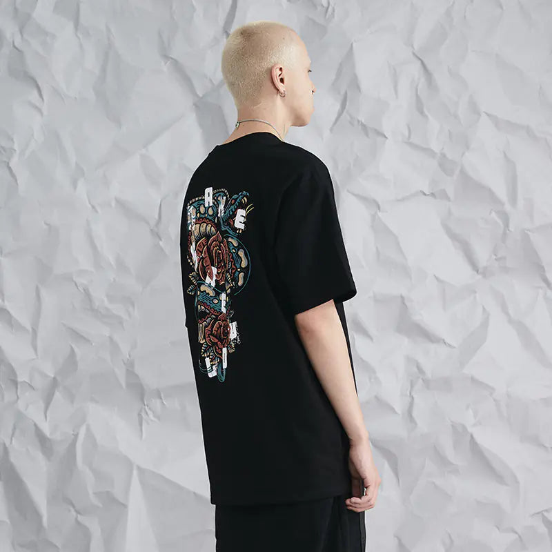#OVDY 19SS Flower Snake Graphic Tee (Loose Fit)