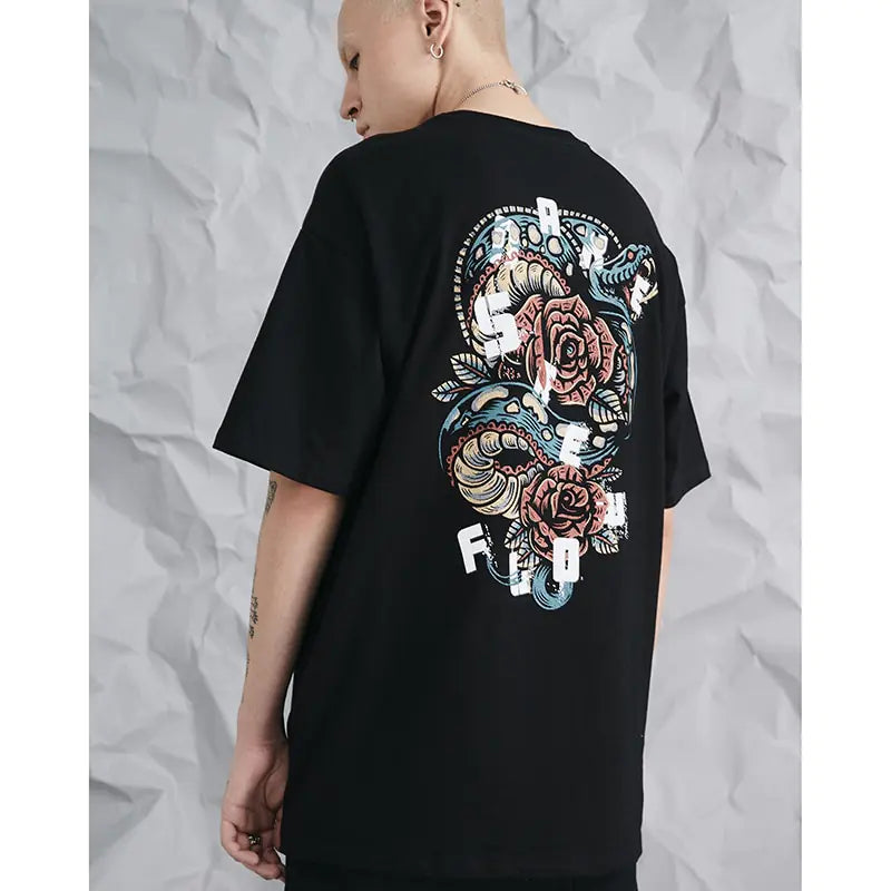 #OVDY 19SS Flower Snake Graphic Tee (Loose Fit)