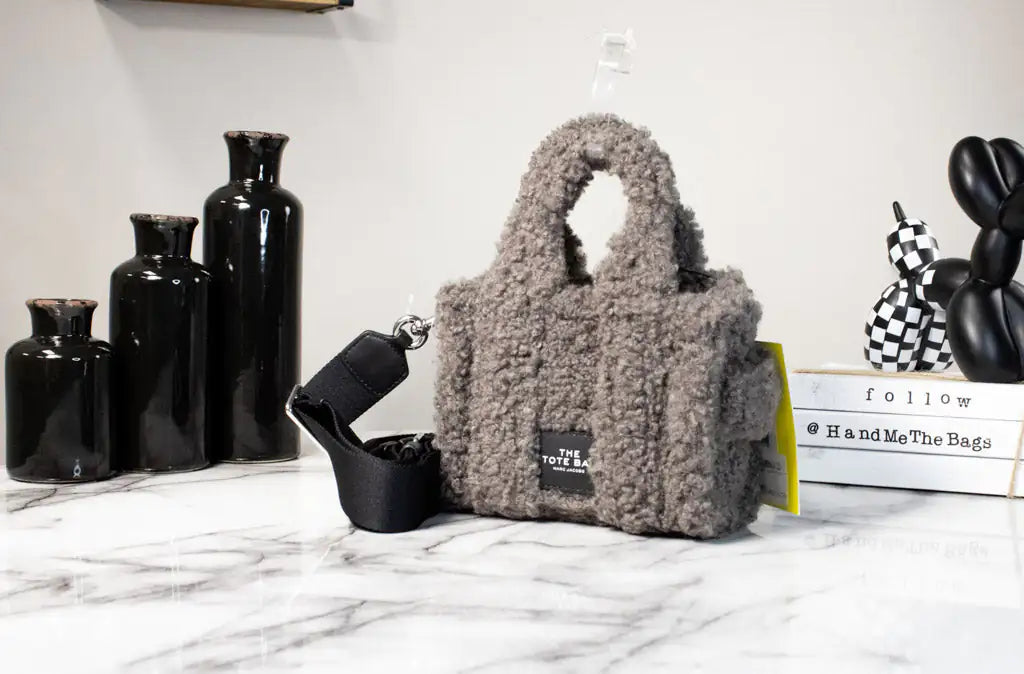 Marc Jacobs The Teddy Micro Fluffy Grey Tote