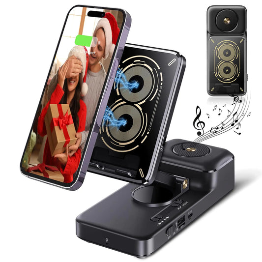 Gifts for Men Women Bluetooth Speaker with Wireless Charging Phone Stand HD Surround Sound Speaker Cool Gadget Gifts for Men Women Dad Mom Birthday