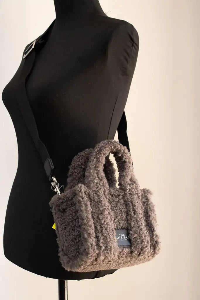 Marc Jacobs The Teddy Micro Fluffy Grey Tote