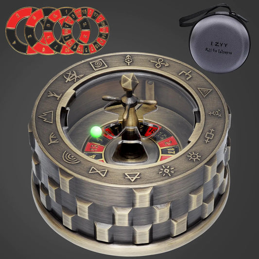 CZYY Roulette Dice - 7-in-1 Metal Spinner Dice Set Unique Spinning Dice Desk Fidget Gadget - Cool DND Role Playing Dice Gift & Accessories for D&D Tabletop RPG Board Game (Bronze)